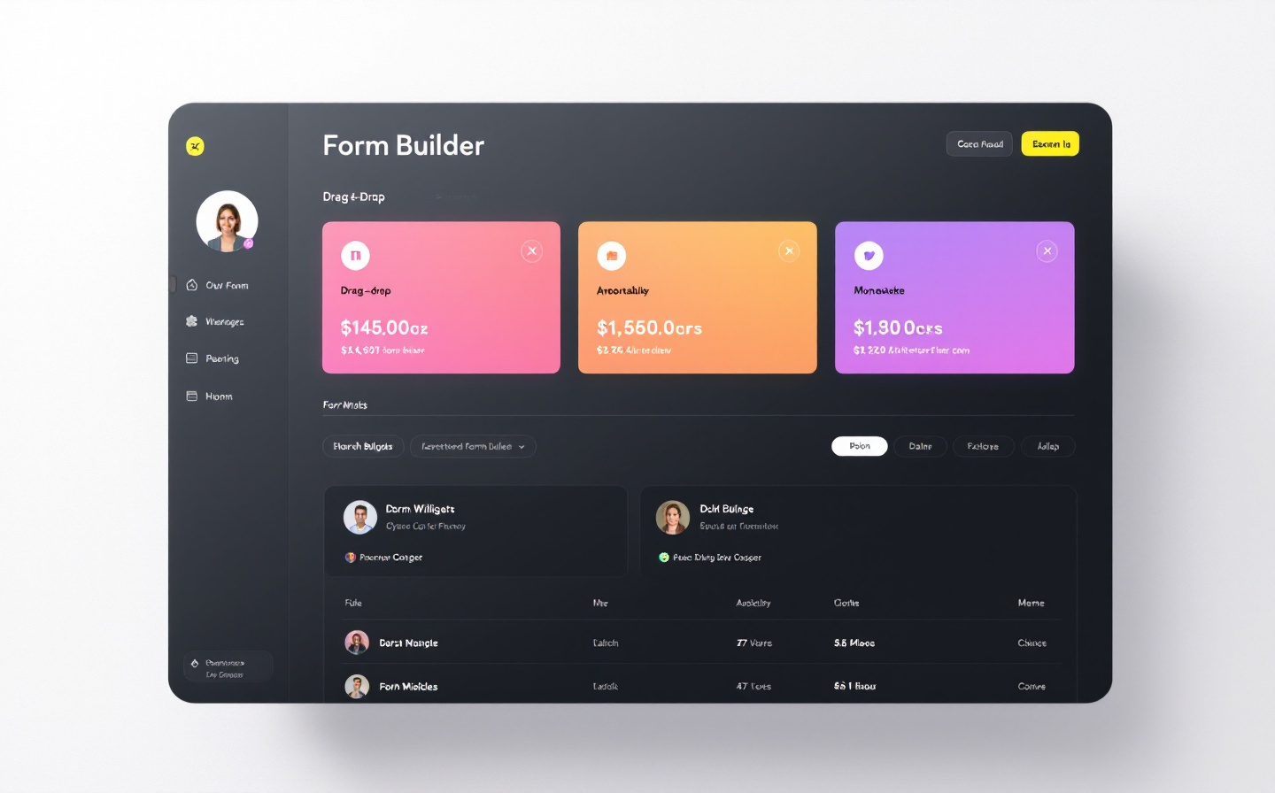 FormFlow drag-and-drop form builder interface showing a team collaborating on a multi-step customer onboarding form in real time